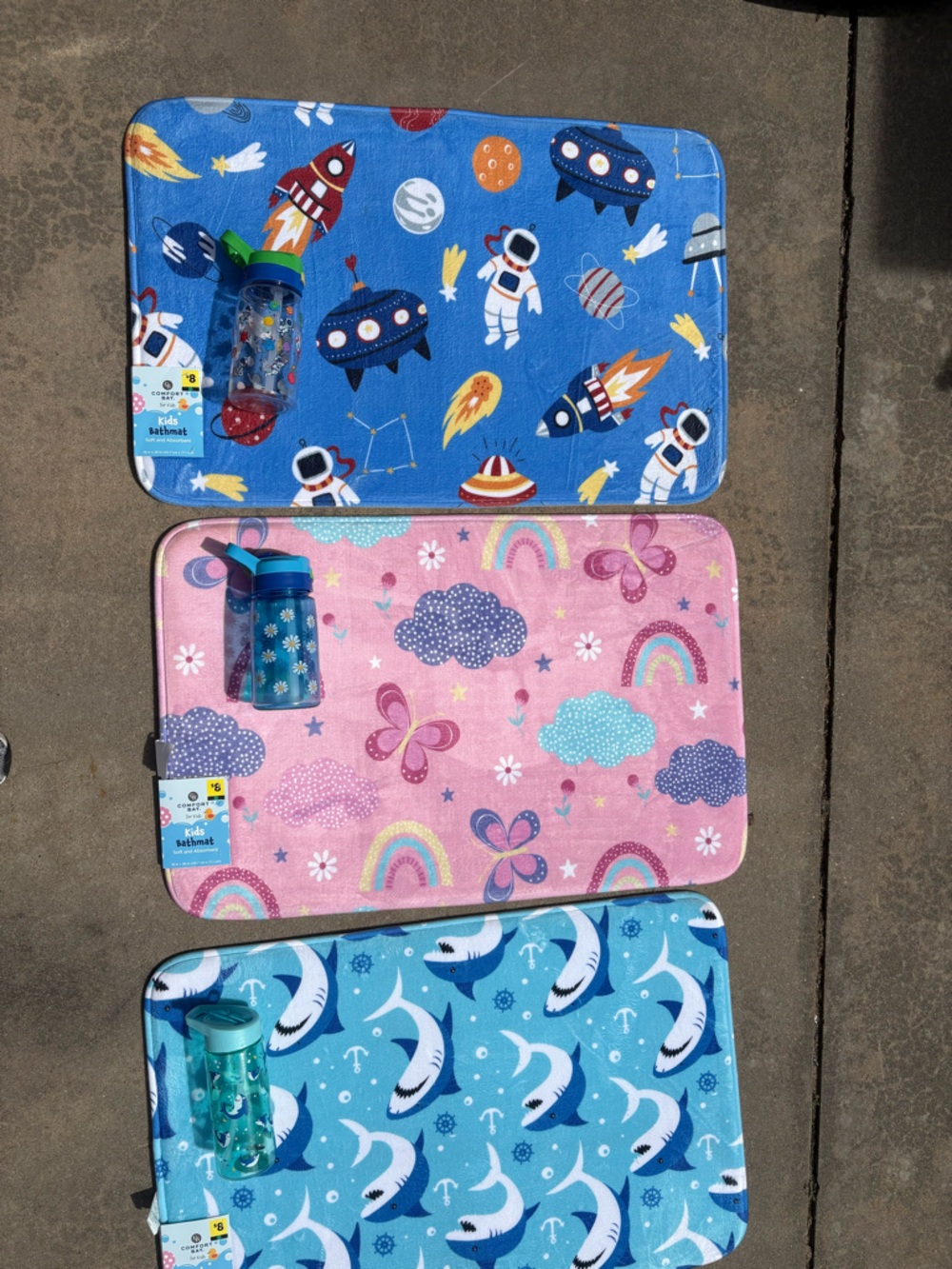 Girls Pink Rainbow & Cloud Play Mat